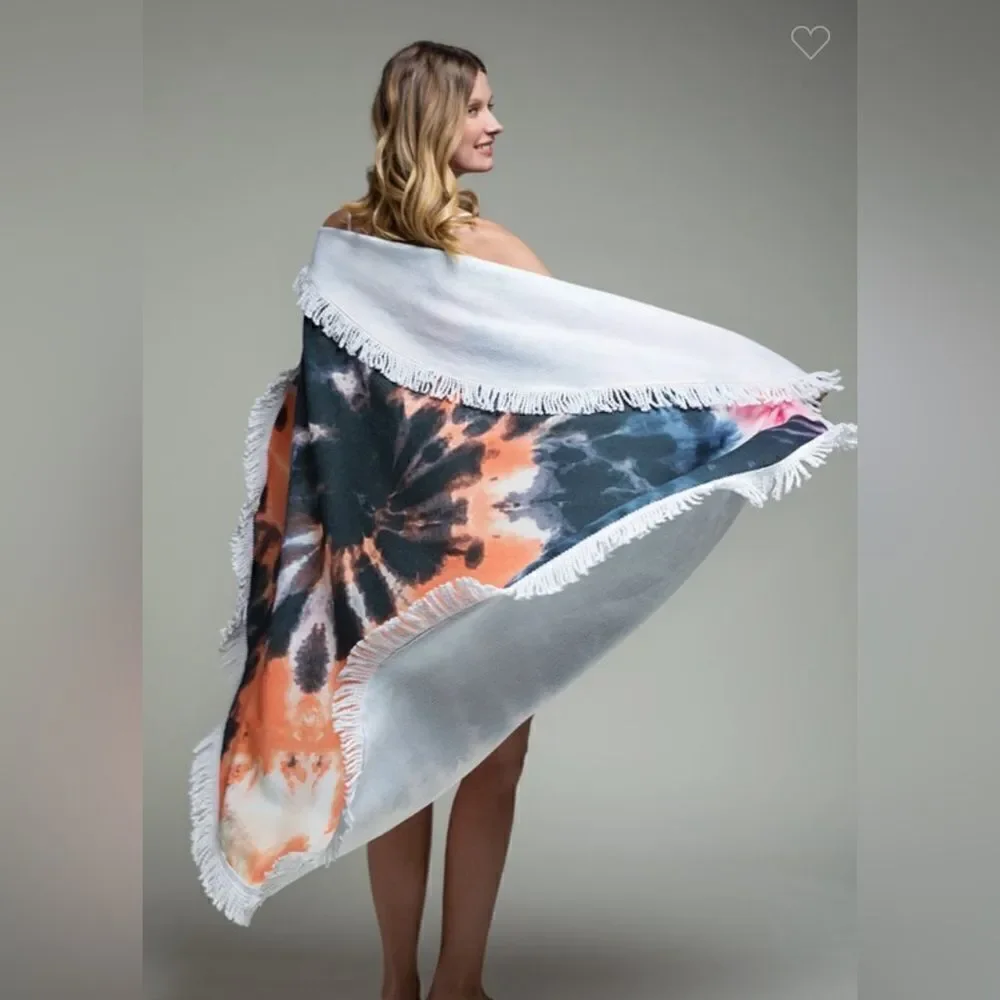 California Tie-Dye Round Towel